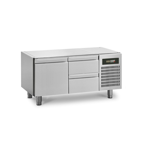 Bază refrigerare snack GN 1/1 cu 1 ușă și 2 sertare pentru echipamente de banc cu adâncimea de 650/700 mm, BRS/121